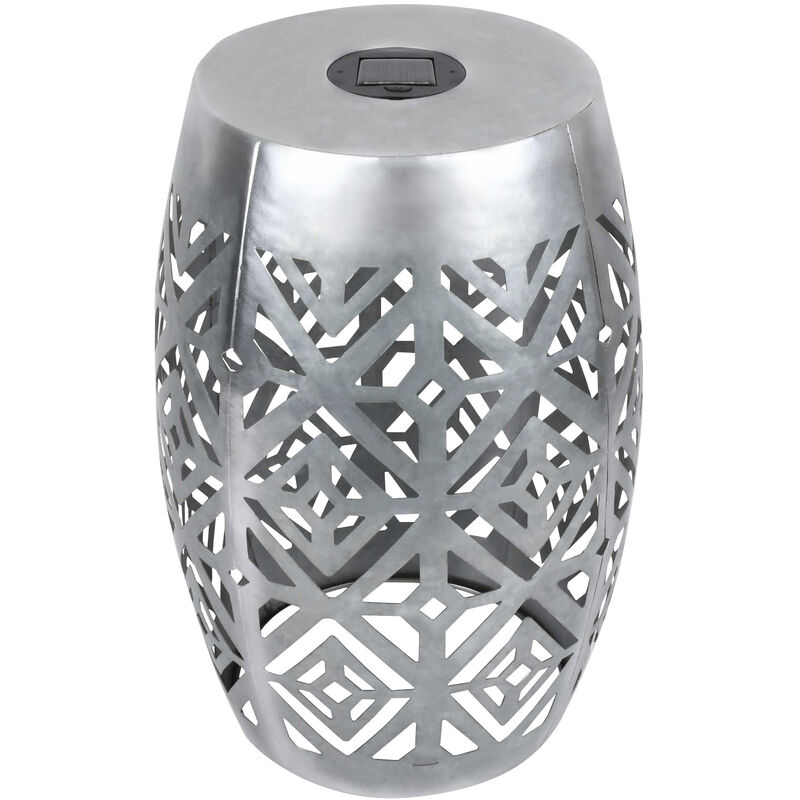 foto del prodotto arredamento da giardino, 2 in 1 lanterna rotonda grande ad alimentazione solare led lampada da terra per patio e supporto da tavolo laterale con