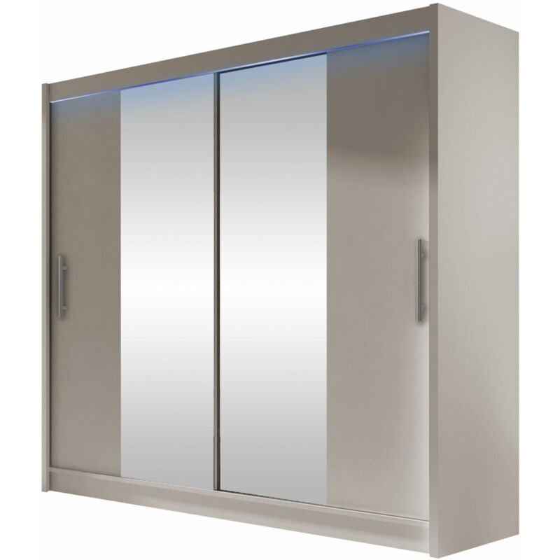 foto del prodotto arredamento1 guardaroba closico 123, cachemire, 215x180x58cm, porte guardaroba scorrevoli, numero di ripiani 0, led con