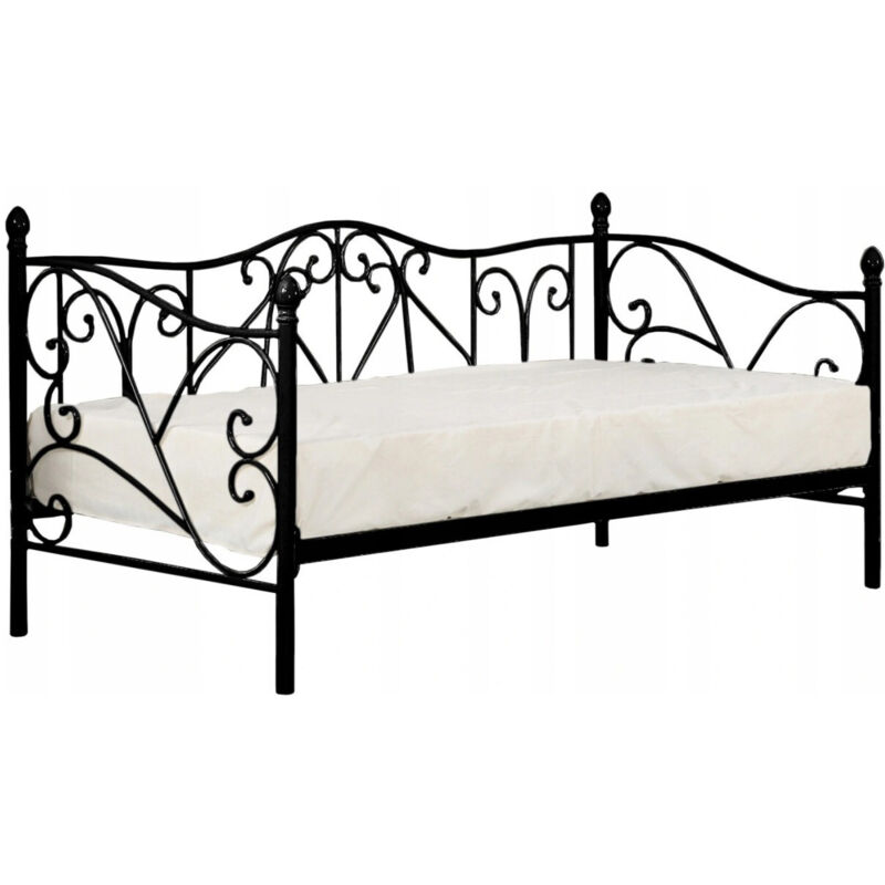 foto del prodotto arredamento1 letto houston 576, nero, singolo, 90x200, metallo, con, 99x210x89cm