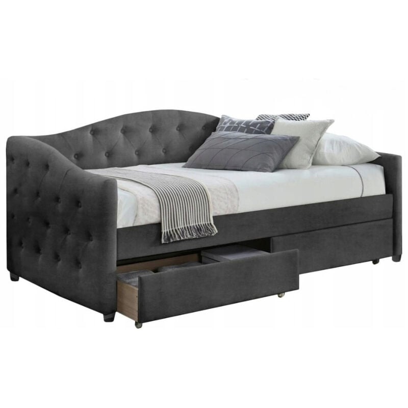 foto del prodotto arredamento1 letto houston 879, grigio, singolo, 90x200, arazzo, con, 98x216x95cm