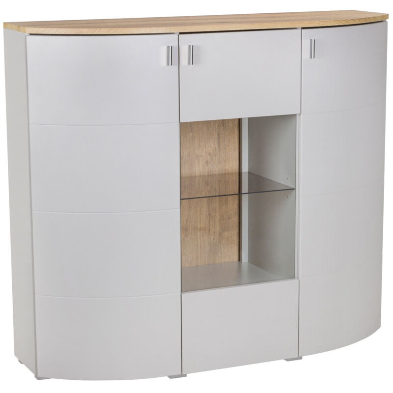 foto del prodotto arredamento1 madia tenelmo 108 , 119x135cm, il numero di porte 044cm, pannello di fibra a media densit , truciolare laminato, vetro, led con
