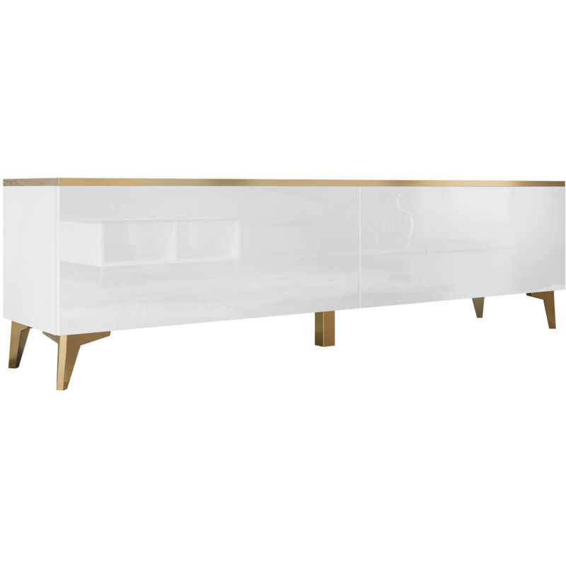 foto del prodotto arredamento1 - mobile porta tv comfivo virfera 103, bianco bianco lucido, il numero di porte 0, numero di cassetti 0, 180x50x40cm