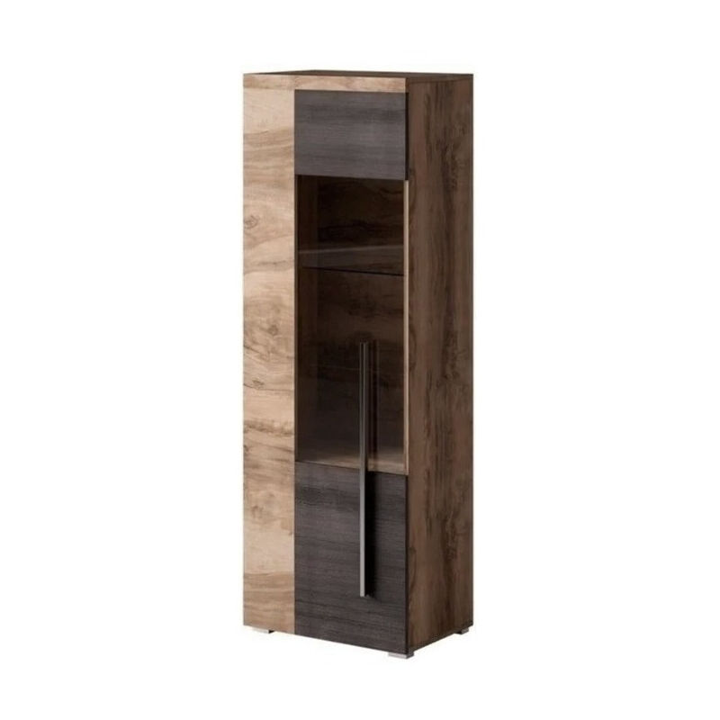 foto del prodotto arredamento1 scaffale sorciro 104, noce rovere moro, chiuso, con porte, vetro, truciolare laminato, il numero di porte 0, numero di cassetti 0,