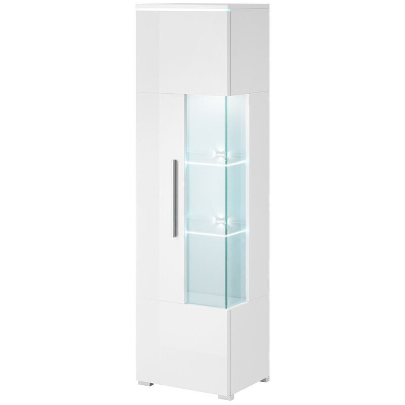 foto del prodotto arredamento1 scaffale torvire 106, bianco bianco lucido, chiuso, con porte, vetro, truciolare laminato, il numero di porte 0, numero di