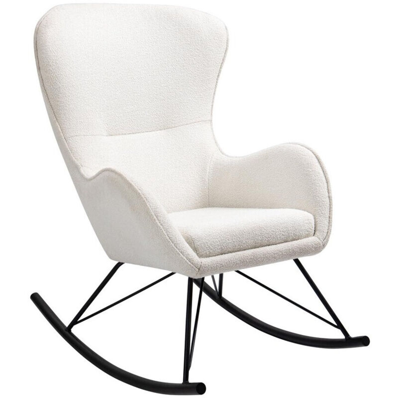 foto del prodotto arredamento1 sedia a dondolo houston 1326, bianco, 106x72x100cm, arazzo, metallico