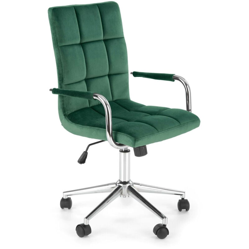 foto del prodotto arredamento1 sedia da ufficio houston 1198, verde scuro argento, 93x53x60cm, con braccioli, con ruote, meccanismo sedia economic