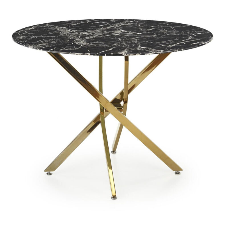 foto del prodotto arredamento1 tavolo houston 1538, d oro marmo nero, 75x0x0cm, senza, vetro temperato, metallo