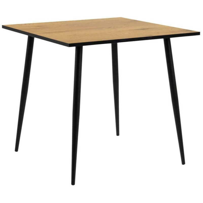 foto del prodotto arredamento1 tavolo norsica 374, quercia naturale nero, 75x80x80cm, senza, pannello di fibra a media densit , metallo