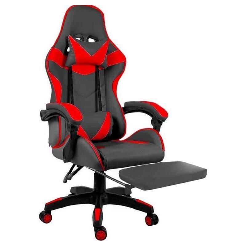 foto del prodotto arreditaly sedia gaming hobart nero rosso
