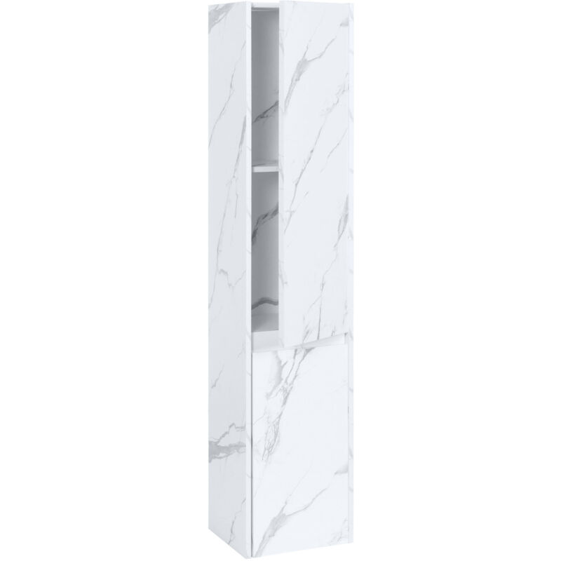 foto del prodotto arredo bagno armadietto alto mobile pensile hhg 630 160x33x28cm mdf melaminico effetto marmo