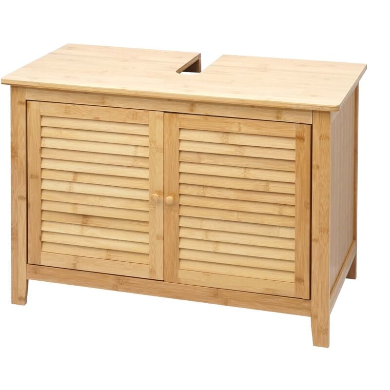 foto del prodotto arredo bagno bambu a listelle serie hhg 557 mobile sottolavabo 60x80x40cm