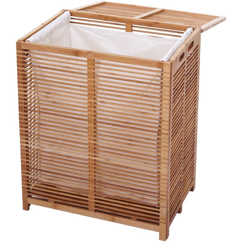 foto del prodotto arredo bagno biancheria bambu a listelle serie hhg 563 mobile 61x50x35cm