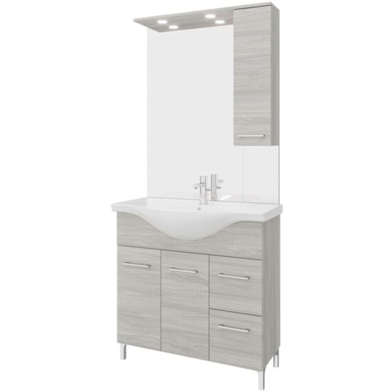 foto del prodotto arredo bagno mod.rubino rovere grigio 85 cm