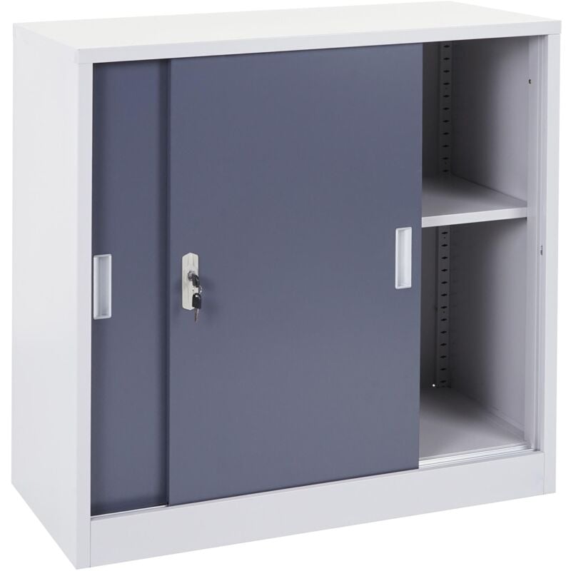 foto del prodotto arredo ufficio archivio classificatore hhg 588 acciaio ante scorrevoli 45x90x90cm antracite