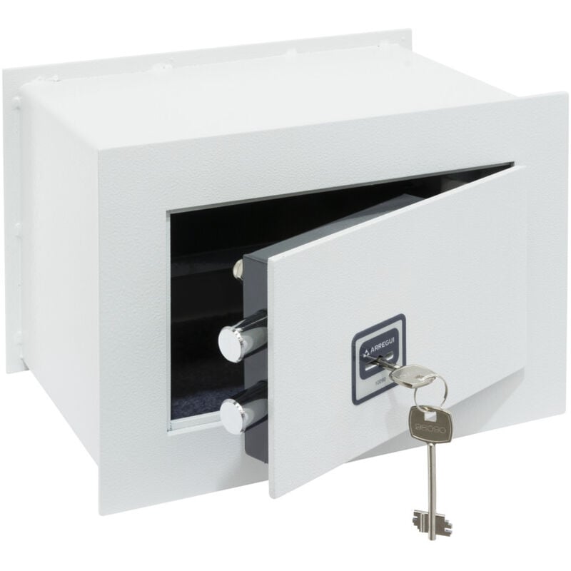 foto del prodotto arregui ideal 5 271310 cassaforte a muro con serratura a chiave, cassaforte da incaso a parete per abitazioni, facile da usare, 20 x 30 x 20 cm, 7 l