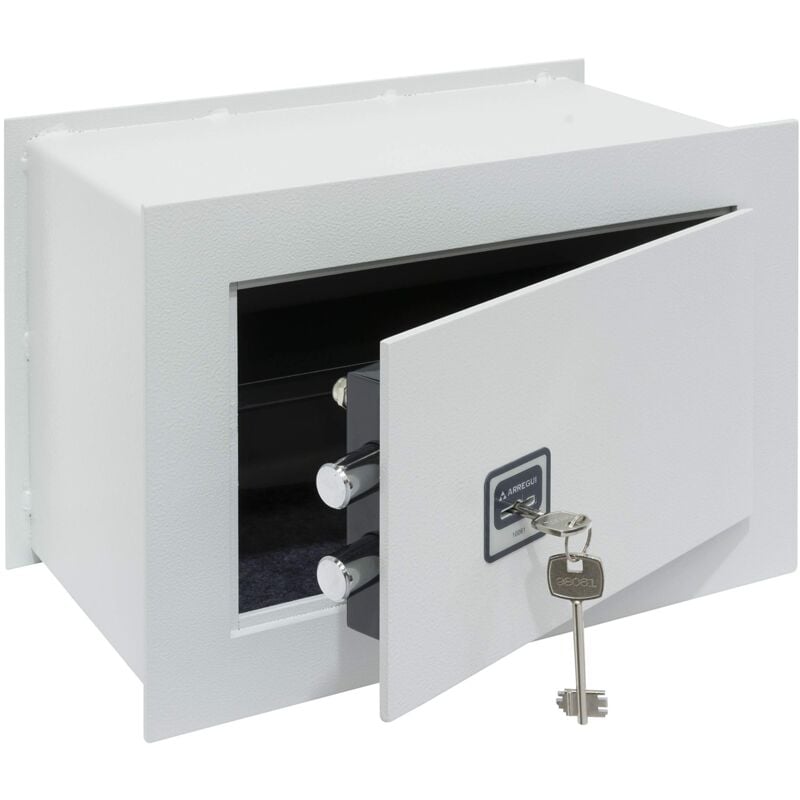 foto del prodotto arregui ideal 5 271320 cassaforte a muro con serratura a chiave, cassaforte da incaso a parete per abitazioni, facile da usare, 23 x 35 x 20 cm, 10