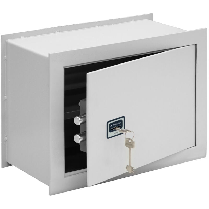 foto del prodotto arregui ideal 5 271350 cassaforte a muro con serratura a chiave, cassaforte da incaso a parete per abitazioni, facile da usare, 30 x 41 x 20 cm, 17