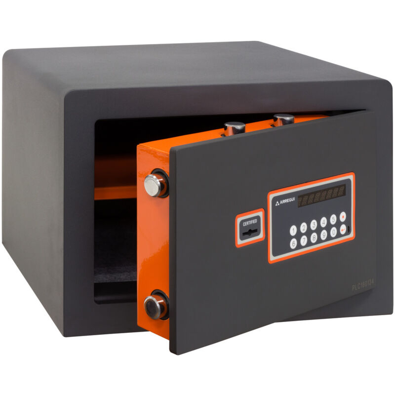 foto del prodotto arregui plus c cassaforte con chiave e codice, cassaforte mobile, serratura certificata a chiave, cassaforte elettronica con tastiera, doppia