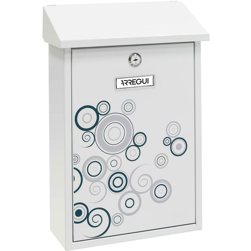 foto del prodotto arregui premium e5606 cassetta postale individuale in acciaio con serigrafia decorativa spark , cassetta della posta da parete, dimensione m din