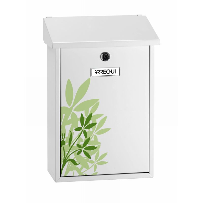 foto del prodotto arregui premium e5608 cassetta postale individuale in acciaio con serigrafia decorativa blossom , cassetta della posta da parete, dimensione m