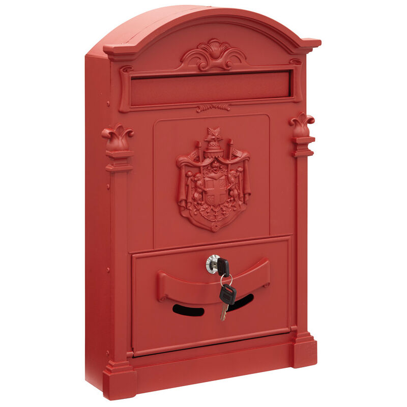 foto del prodotto arregui residencia maxi d 2152 r cassetta postale individuale di stile classico in alluminio, di grandi dimensioni riviste e buste c4, rosso