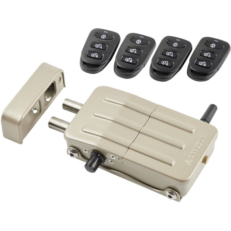 foto del prodotto arregui serratura di sicurezza invisibile per porta con 4 telecomandi, serratura elettronica per porta, serratura wireless, catenaccio interno