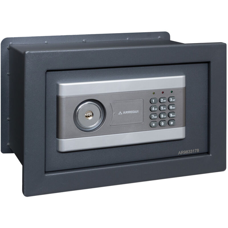 foto del prodotto arregui stylo 19010w s1 cassaforte a muro con serratura a chiave e codice cassaforte da incaso a parete con alto livello di sicurezza facile da
