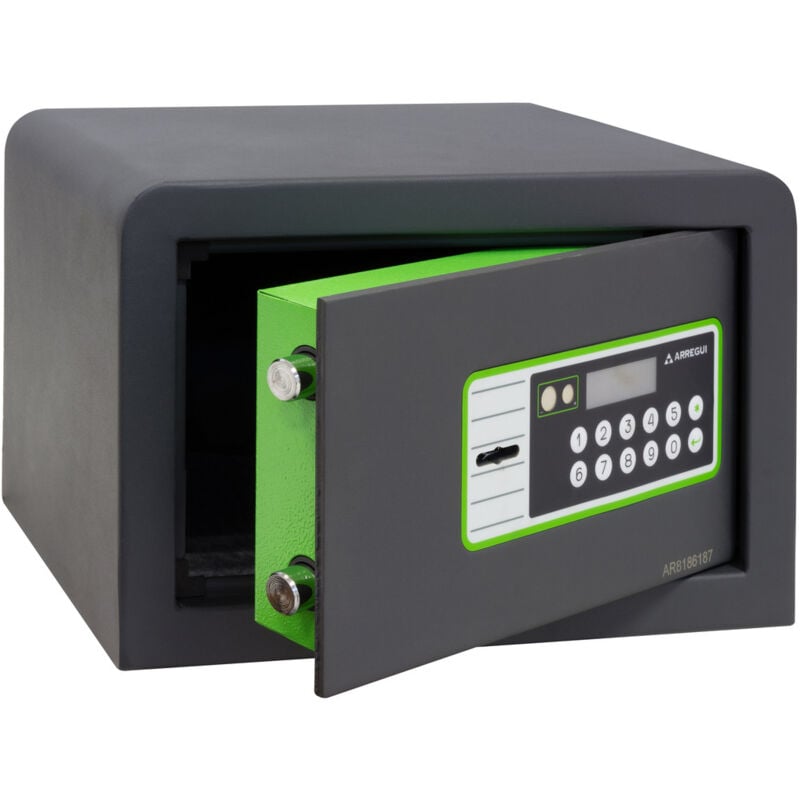 foto del prodotto arregui supra cassaforte con chiave e codice, facile da usare, cassaforte mobile, apertura con tastiera e chiave, cassaforte elettronica per casa