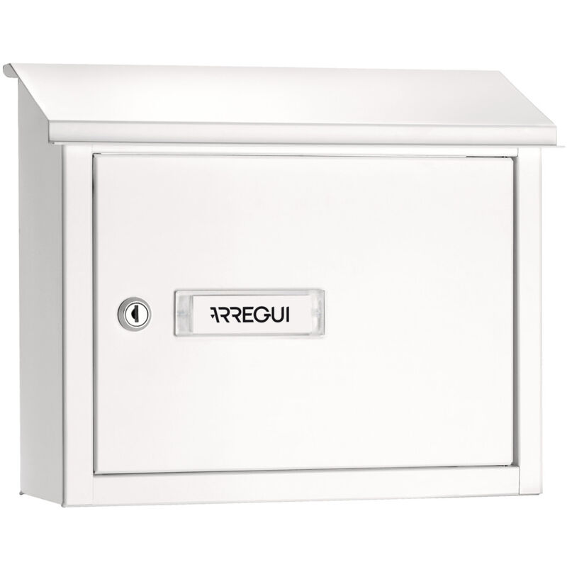 foto del prodotto arregui v4071 maxi cassetta postale in acciaio per porte o cancelli interni, cassetta postale 33x4 cm, taglia m din a4 posta e rivista ,