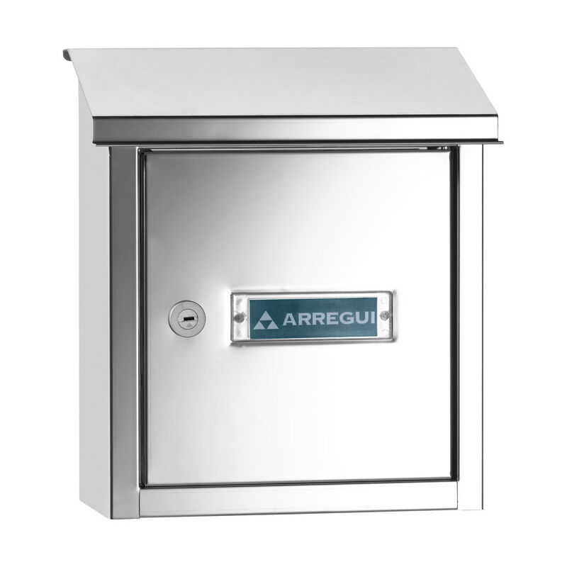 foto del prodotto arregui v4097 cassetta postale in acciaio per porte o cancelli interni, cassetta postale 23x4 cm, taglia s din a5 , anticorrosivo, effetto specchio