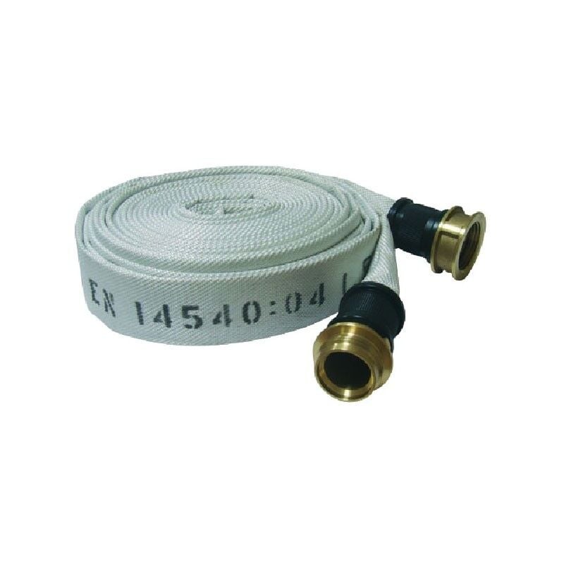 foto del prodotto art.30 a-r tubazione flessibile bianca dn 45 certificazione uni-en 14540 mod. pu con raccordi in ottone - 30 metri 0774tp.030