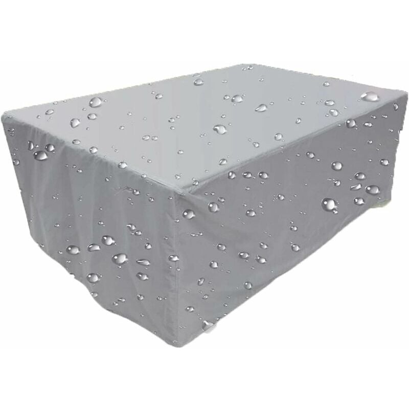 foto del prodotto art cover tavolo per mobili da giardino 160x100x70 cm tessuto oxford 420d impermeabile, antivento, anti uv, resistente allo strappo giardino, argento