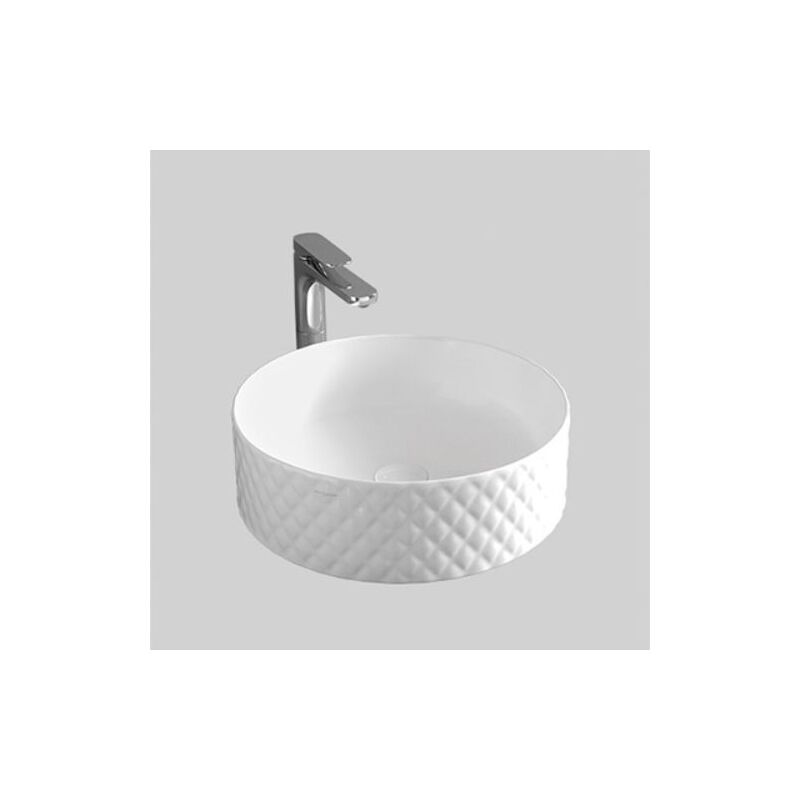 foto del prodotto artceram lavabo rombo appoggio cm. 44 salvaspazio senza foro in ceramica