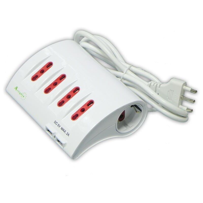 foto del prodotto arteleta multipresa da tavolo con morsetto 2 prese uni 2usb rl.2654