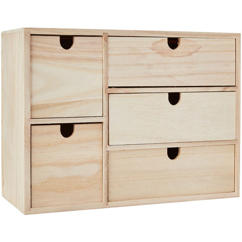 foto del prodotto artemio mobile aggiuntivo con cassetti per armadio o tavolo, realizzato in legno, di colore beige, dimensioni di 35 x 15 x 26 cm