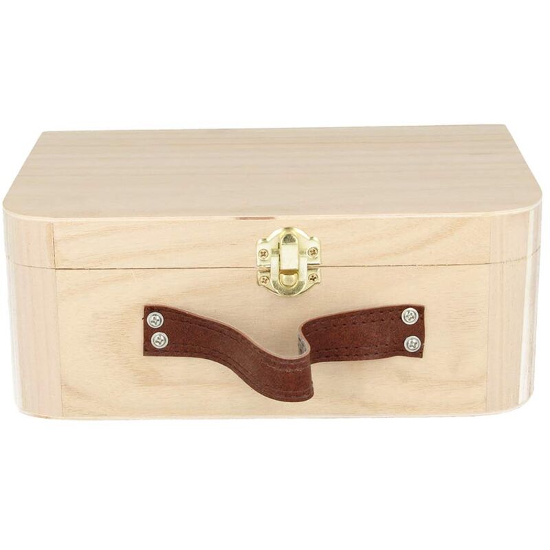 foto del prodotto artemio valigia in legno 23 x 17 x 9 cm, beige