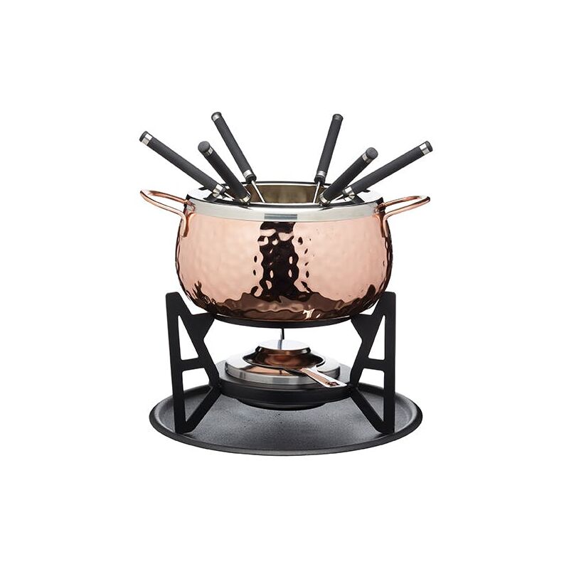 foto del prodotto artesa fondue set de fondue finish de copper struck in box de gift, acciaio inox, 6 persone