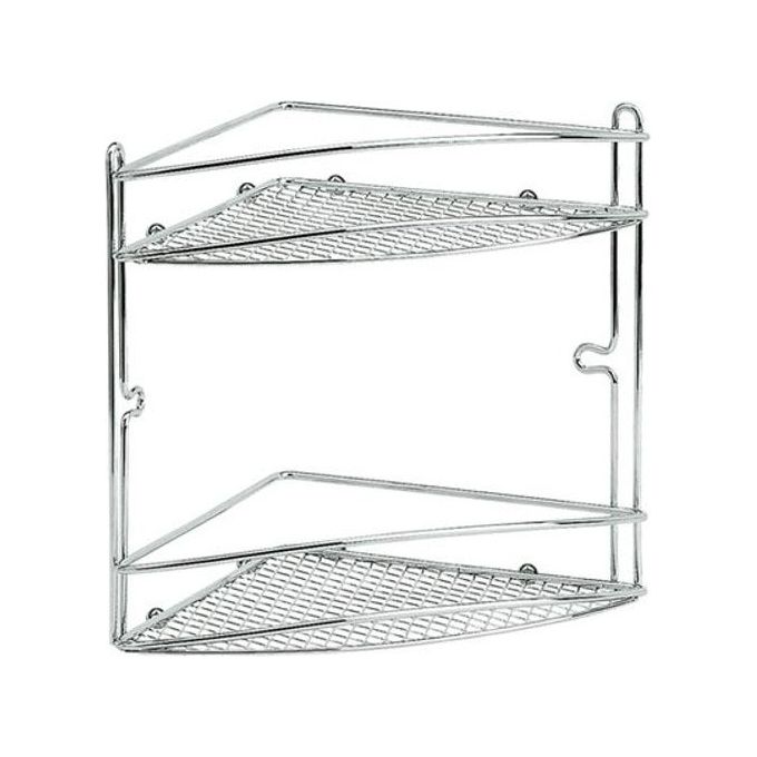 foto del prodotto artex mensola da bagno angolare in acciaio cromato star 21x21 h.26
