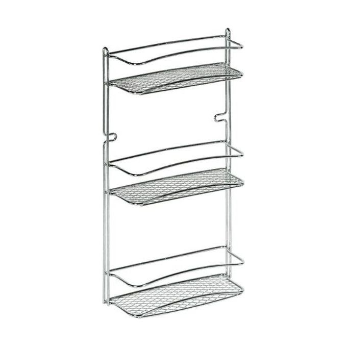 foto del prodotto artex mensola da bagno rettangolare con 3 ripiani in acciaio cromato star 25x10 h.47