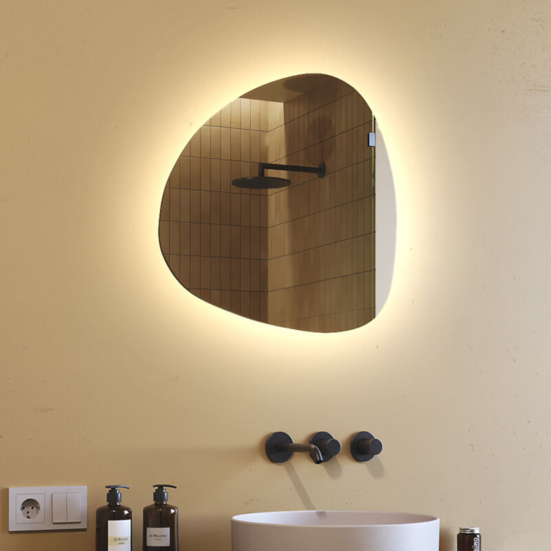 foto del prodotto artforma specchio da bagno illuminato a led 54x54cm specchio illuminato a led con illuminazione jaj221 