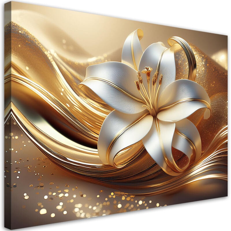 foto del prodotto artgeist quadro su tela, fiore d oro glamour 60x40