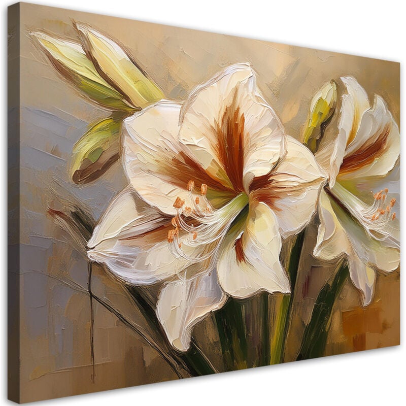 foto del prodotto artgeist quadro su tela, fiore dipinto di bianco 90x60