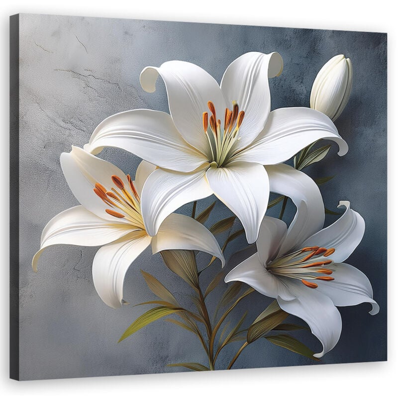 foto del prodotto artgeist quadro su tela, fiori giglio bianco 30x30