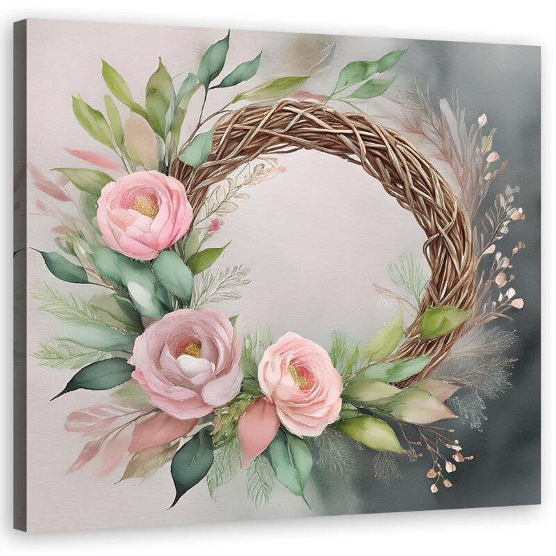 foto del prodotto artgeist quadro su tela, fiori rosa astratti 50x50