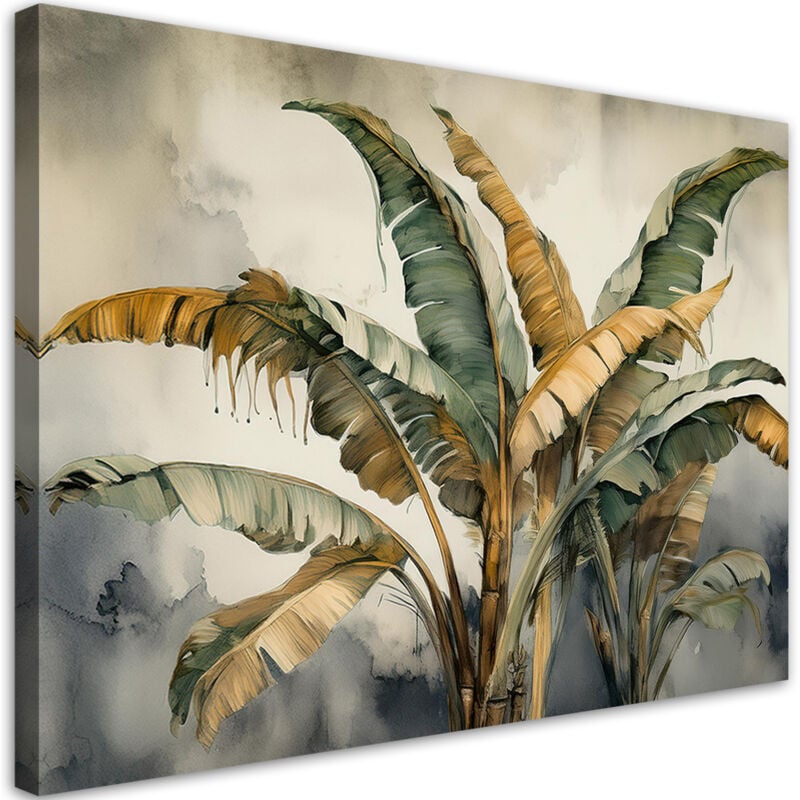 foto del prodotto artgeist quadro su tela, foglie esotiche 100x70