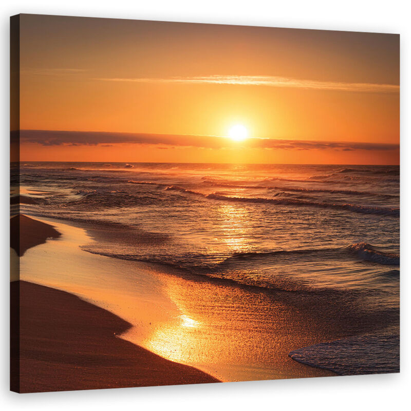foto del prodotto artgeist quadro su tela, paesaggio spiaggia al tramonto 40x40