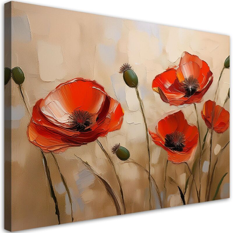 foto del prodotto artgeist quadro su tela, papaveri dipinti 60x40