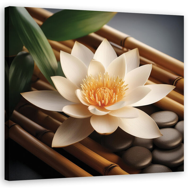 foto del prodotto artgeist quadro su tela, pietre fiore zen 40x40