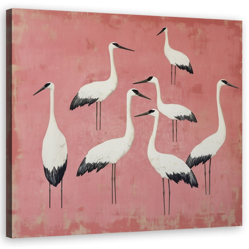 foto del prodotto artgeist quadro su tela, uccelli gru rosa 30x30