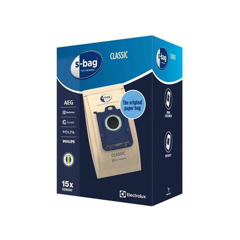 foto del prodotto arthur martin electrolux confezione di 15 sacchetti s bag e200m classic aspirapolvere 334032
